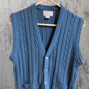 Vintage Full Fashioned Knit Mister Man Sleeveless Cardigan